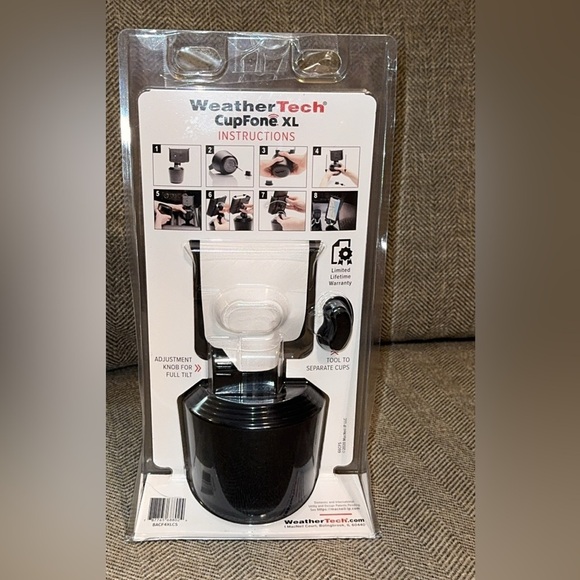 NWT WeatherTech CupFone XL Phone Holder in black (cell phone holder for car) - Picture 2 of 2